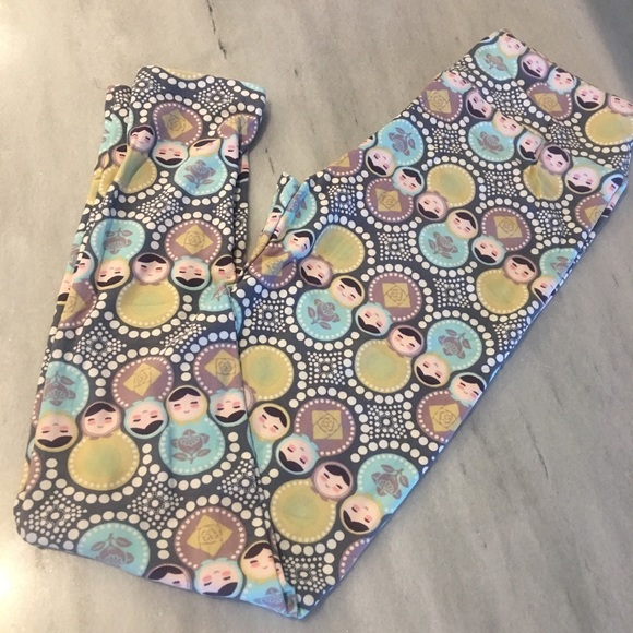 Lularoe Small World Nesting Dolls leggings OS - Picture 1 of 3