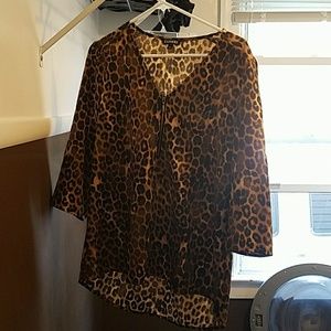 Express cheetah zip up top
