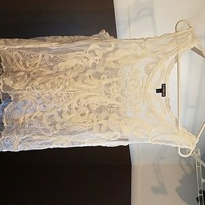 Express white lace tank