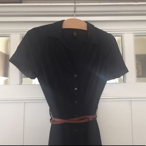 H&M Black Shirt Dress with full skirt size 4