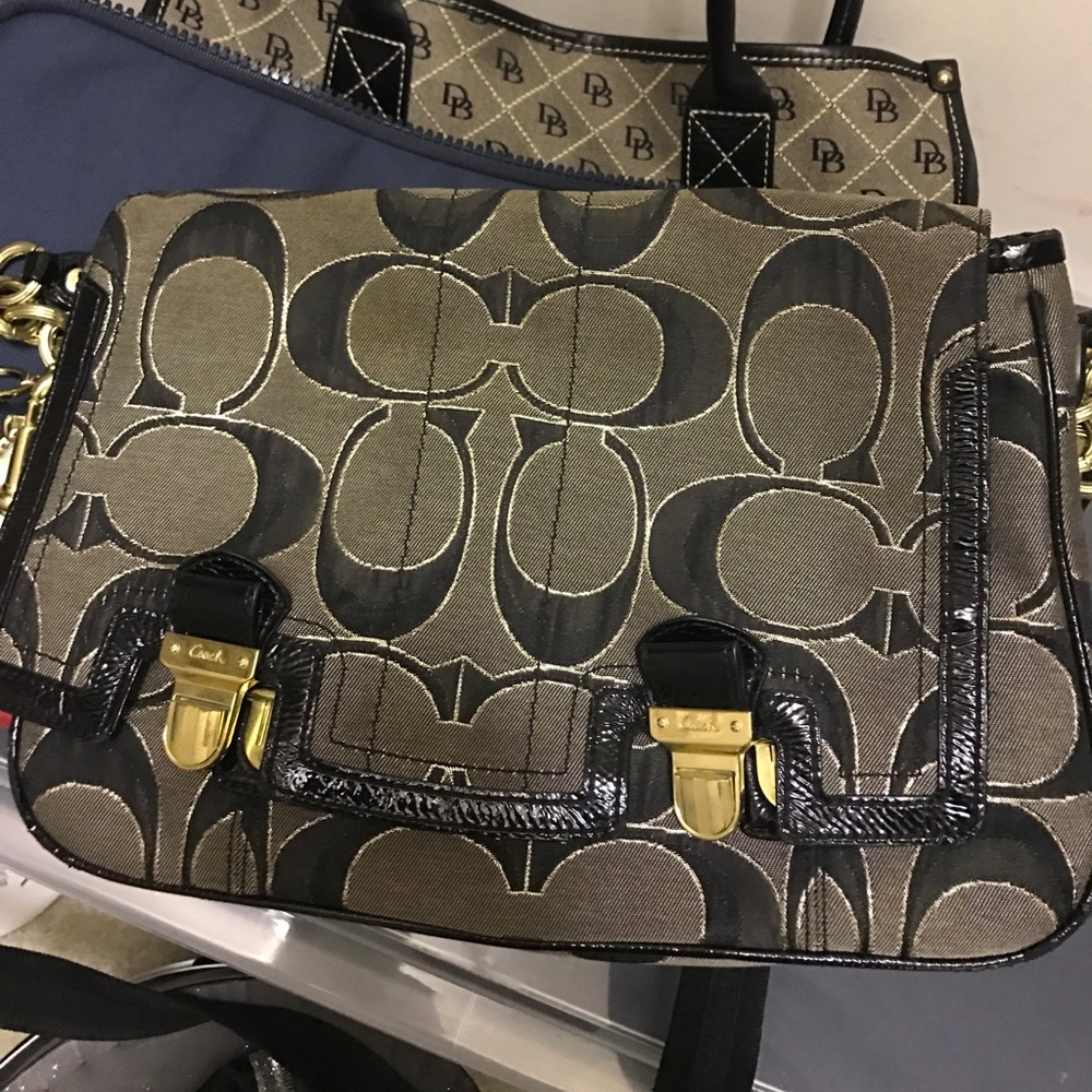 Black Gold Coach Bag Crossbody