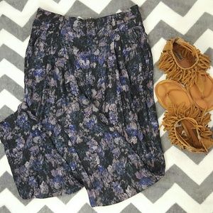 Kimchi Blue Floral Palazzo Pants Boho Hippie Sz 8