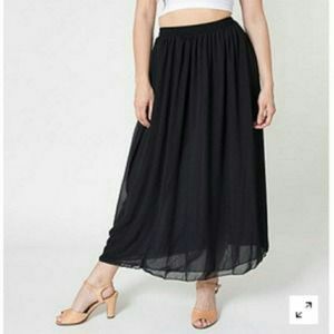 American Apparel Black Chiffon Maxi Skirt M/L