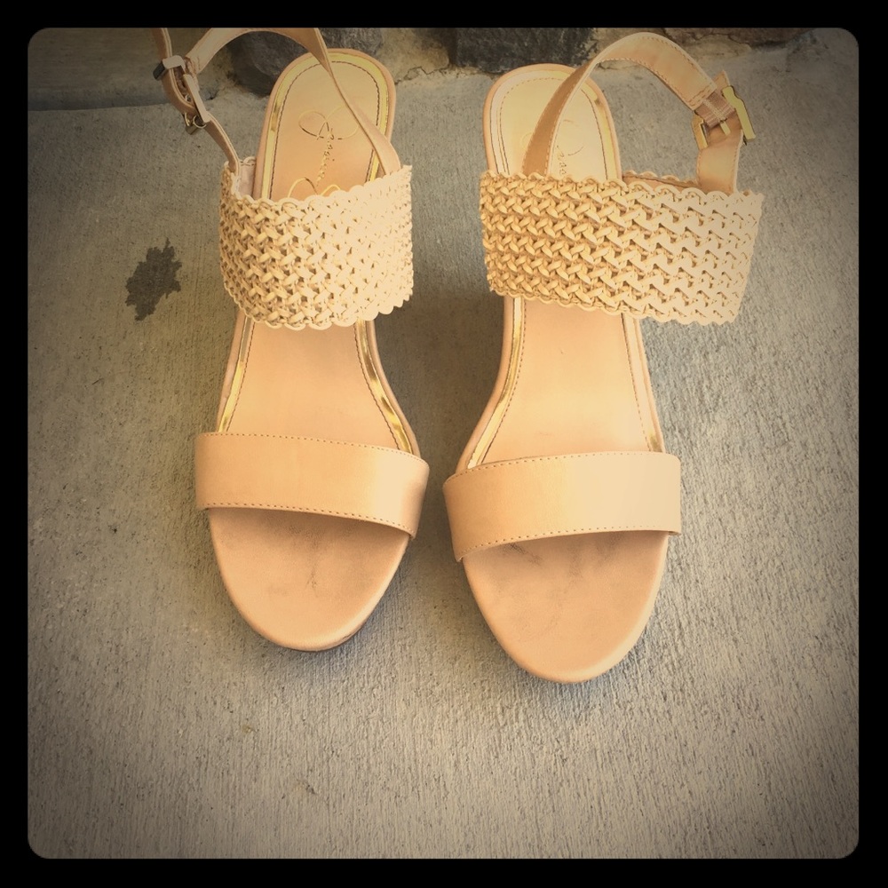 Jessica Simpson Nude Wedges
