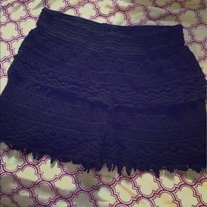 Black lace shorts