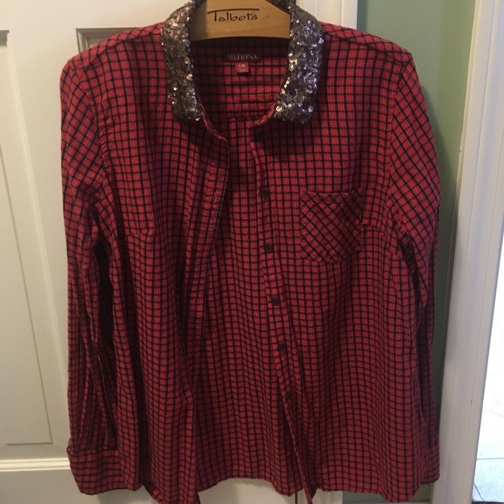 Merona blinged flannel