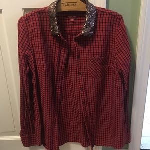 Merona blinged flannel