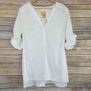 Avenue White Cotton Buttoned Getaway Tunic (14)