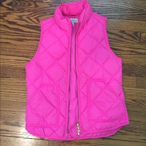 J. Crew Pink Quilted Puffer Vest