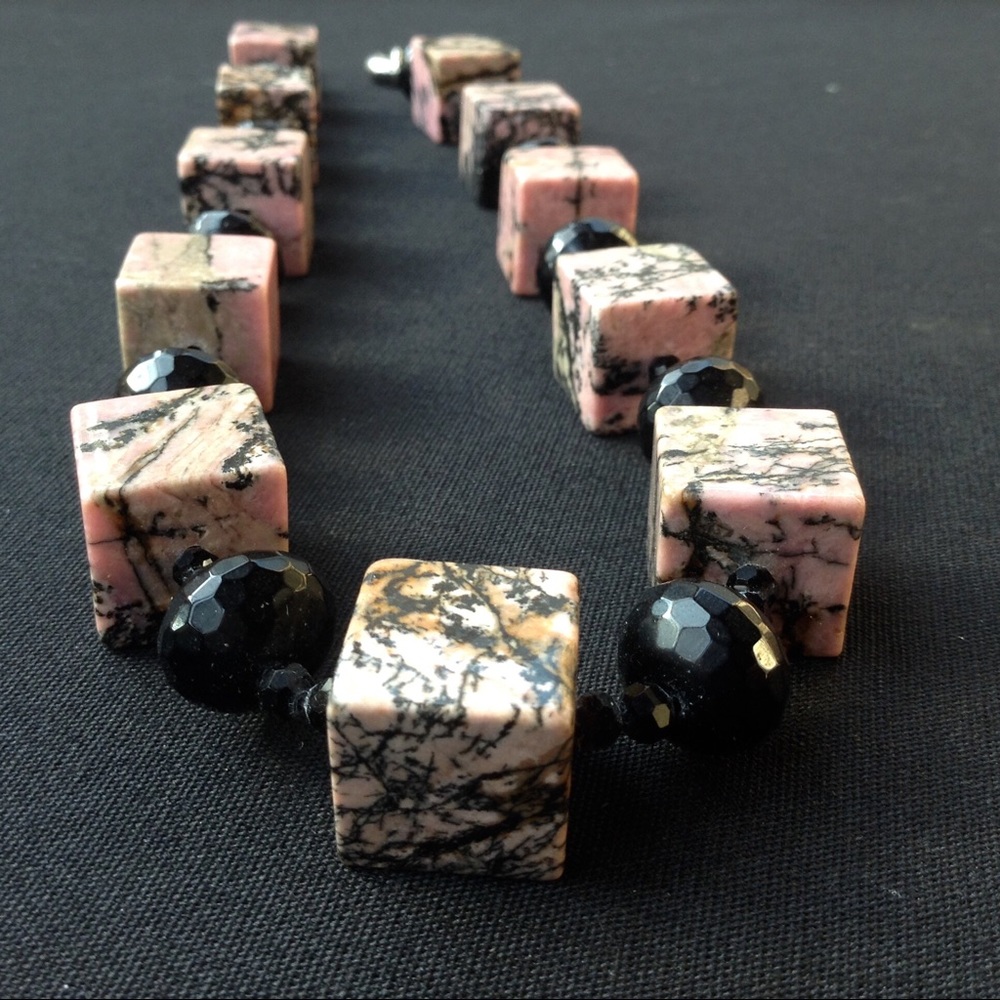 Statement Rhodochrosite Bead Necklace OOAK - Picture 5 of 8