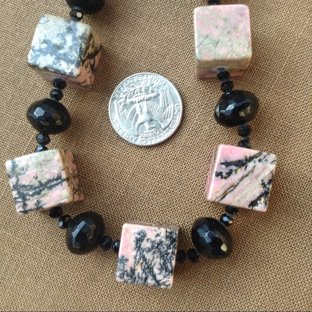 Statement Rhodochrosite Bead Necklace OOAK - Picture 2 of 8