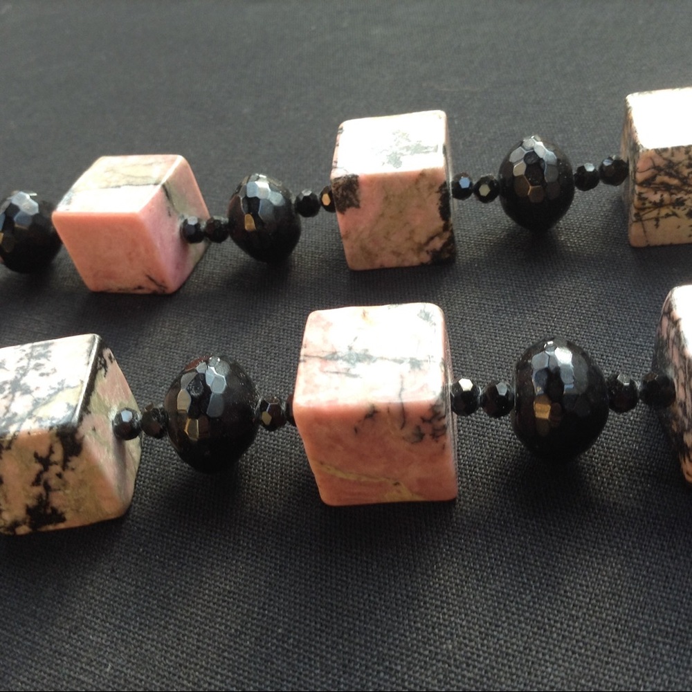 Statement Rhodochrosite Bead Necklace OOAK - Picture 4 of 8
