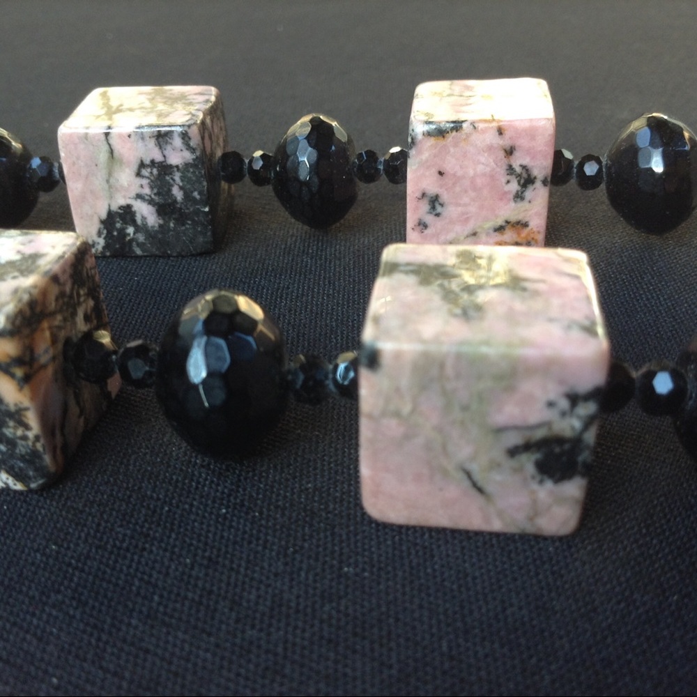 Statement Rhodochrosite Bead Necklace OOAK - Picture 8 of 8