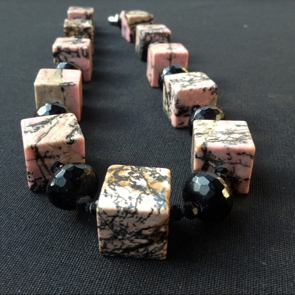 Statement Rhodochrosite Bead Necklace OOAK - Picture 5 of 8