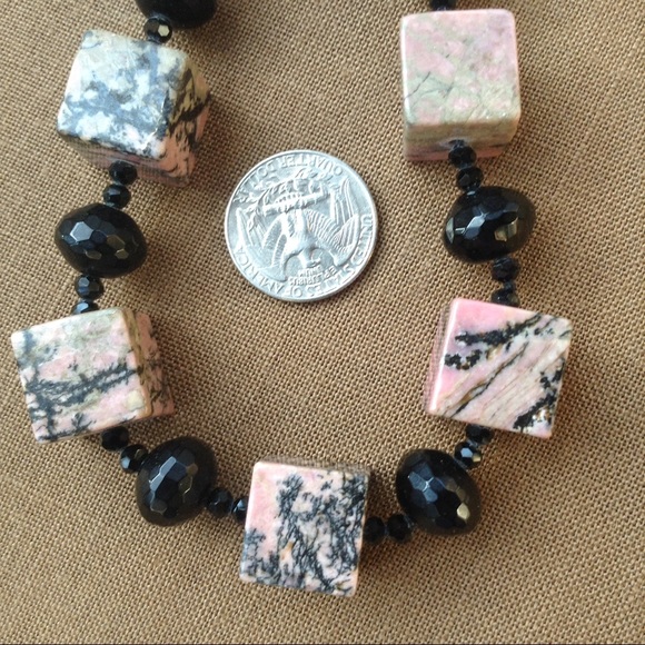 Statement Rhodochrosite Bead Necklace OOAK - Picture 2 of 8