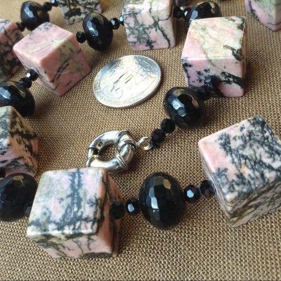 Statement Rhodochrosite Bead Necklace OOAK - Picture 6 of 8