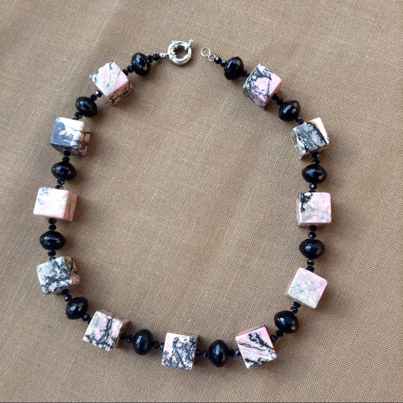 Statement Rhodochrosite Bead Necklace OOAK - Picture 3 of 8