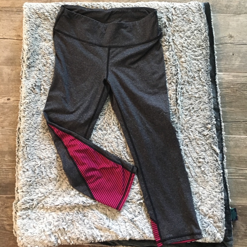 gray and pink leggings
