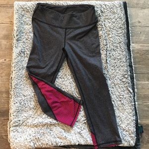 gray and pink leggings