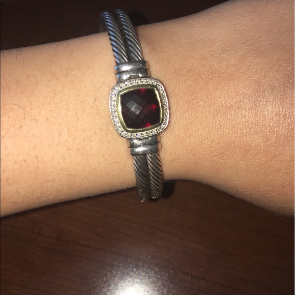 David Yurman Garnet Double Cable Bracelet - Picture 4 of 5