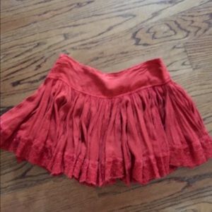Coral mini skirt