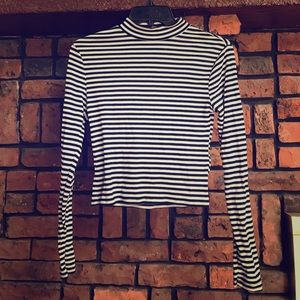 Long sleeve turtle neck cropped top