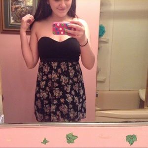 Strapless floral dress