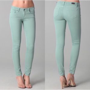 Sea foam green Paige jeans