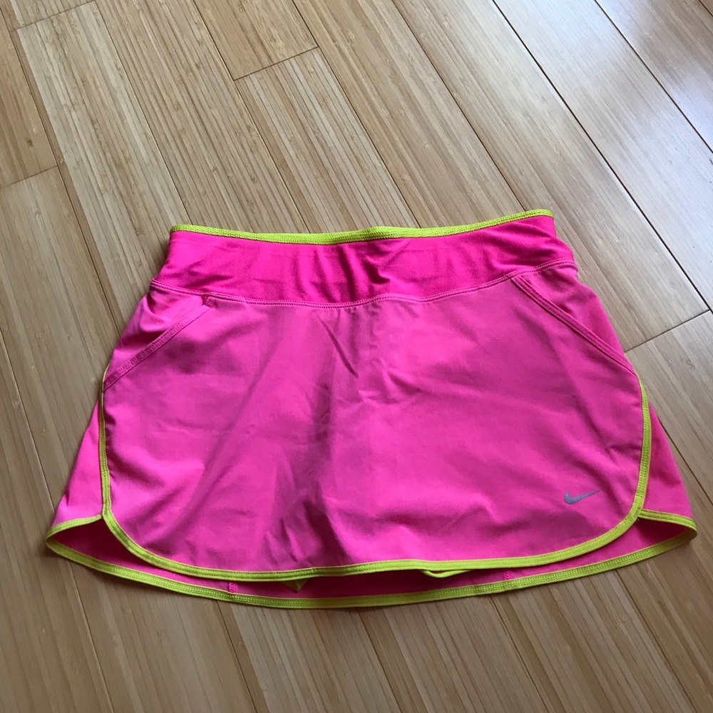 Pink and yellow running/tennis skort