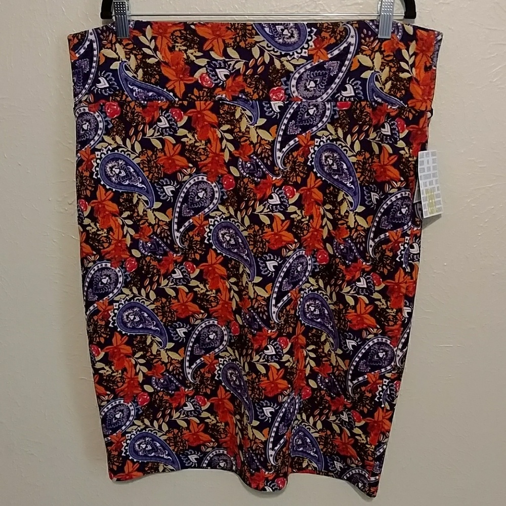 LuLaRoe 3XL Cassie Skirt Orange Purple