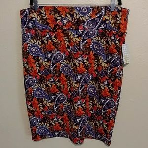 LuLaRoe 3XL Cassie Skirt Orange Purple