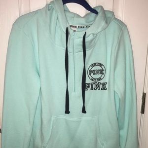 Blue half zip hoodie from pink