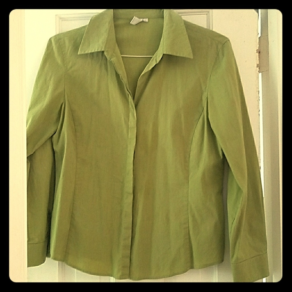 Green buttondown shirt