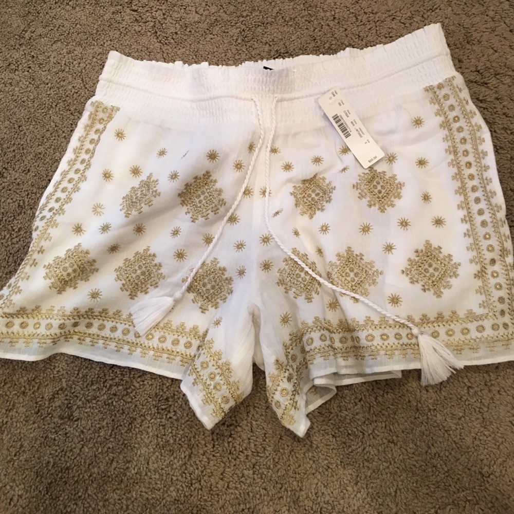 Gold printed shorts