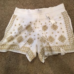 Gold printed shorts
