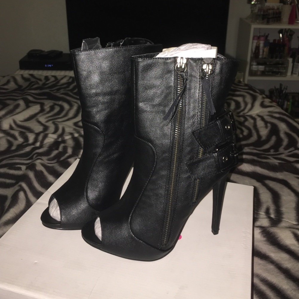 Racy Leather Boots (faux)