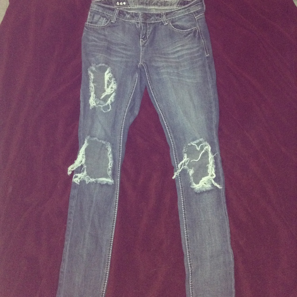 Ripped bluejeans