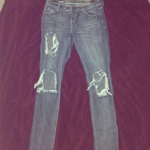 Ripped bluejeans