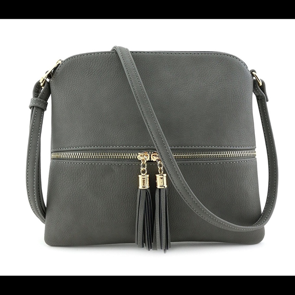 Cross body Handbag purse/tassel/grey