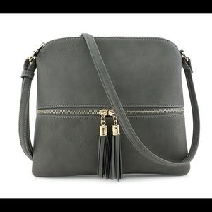 Cross body Handbag purse/tassel/grey