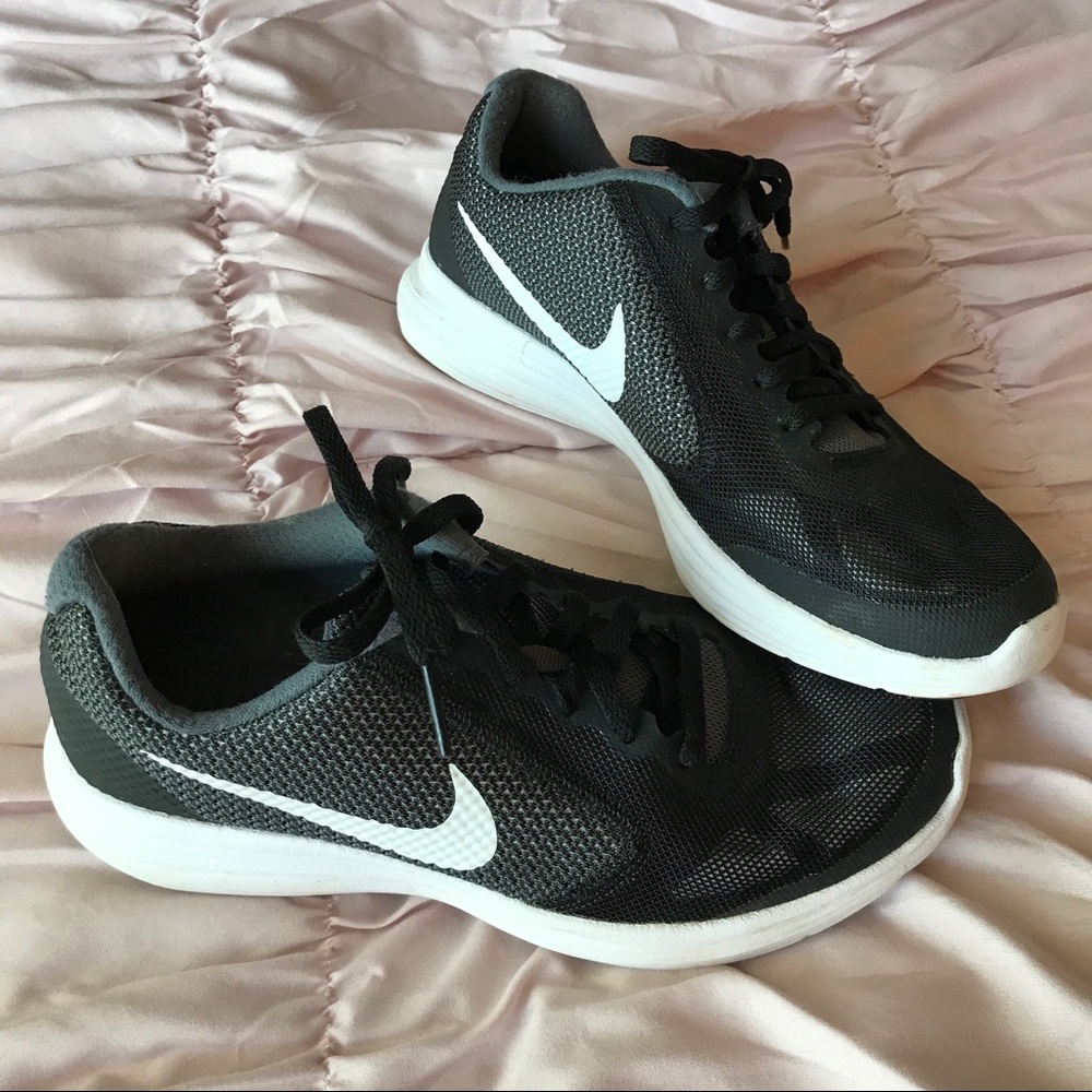 Black and white nike sneakers
