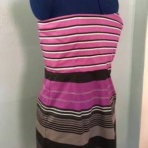 Striped Strapless Purple Tube Dress