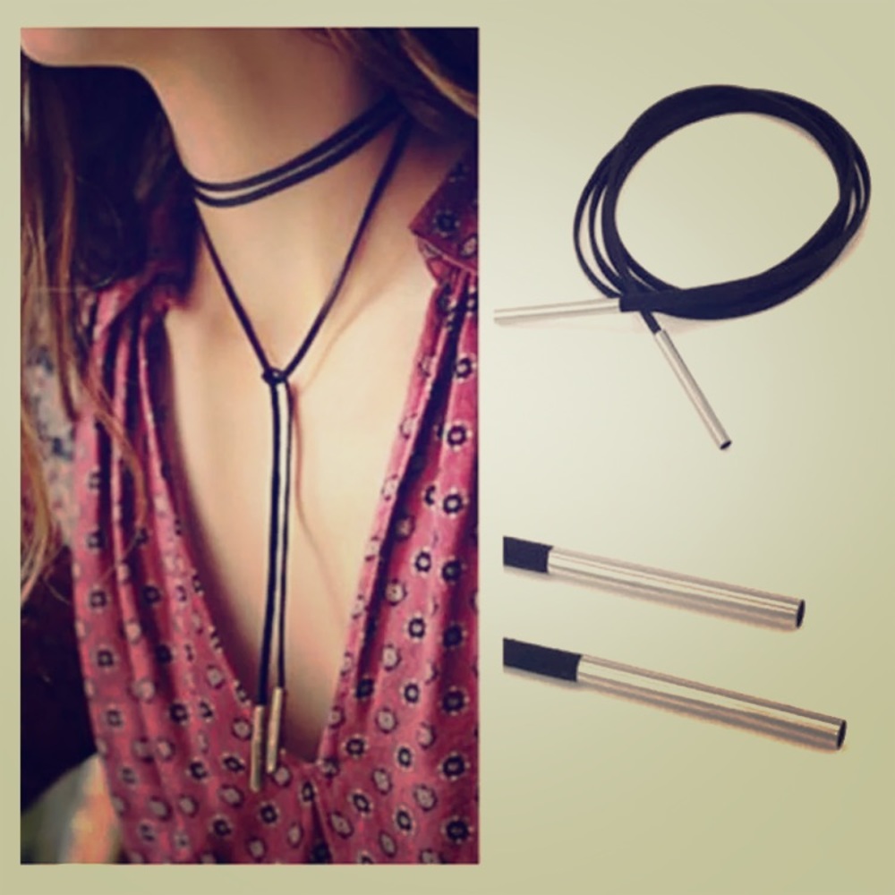 Bohemian black choker necklace