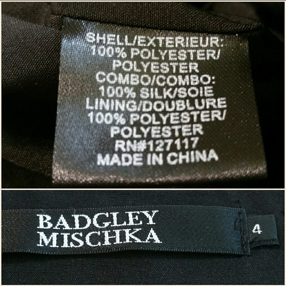 BADGLEY MISCHKA textured silk-trimmed black skirt - Picture 5 of 6