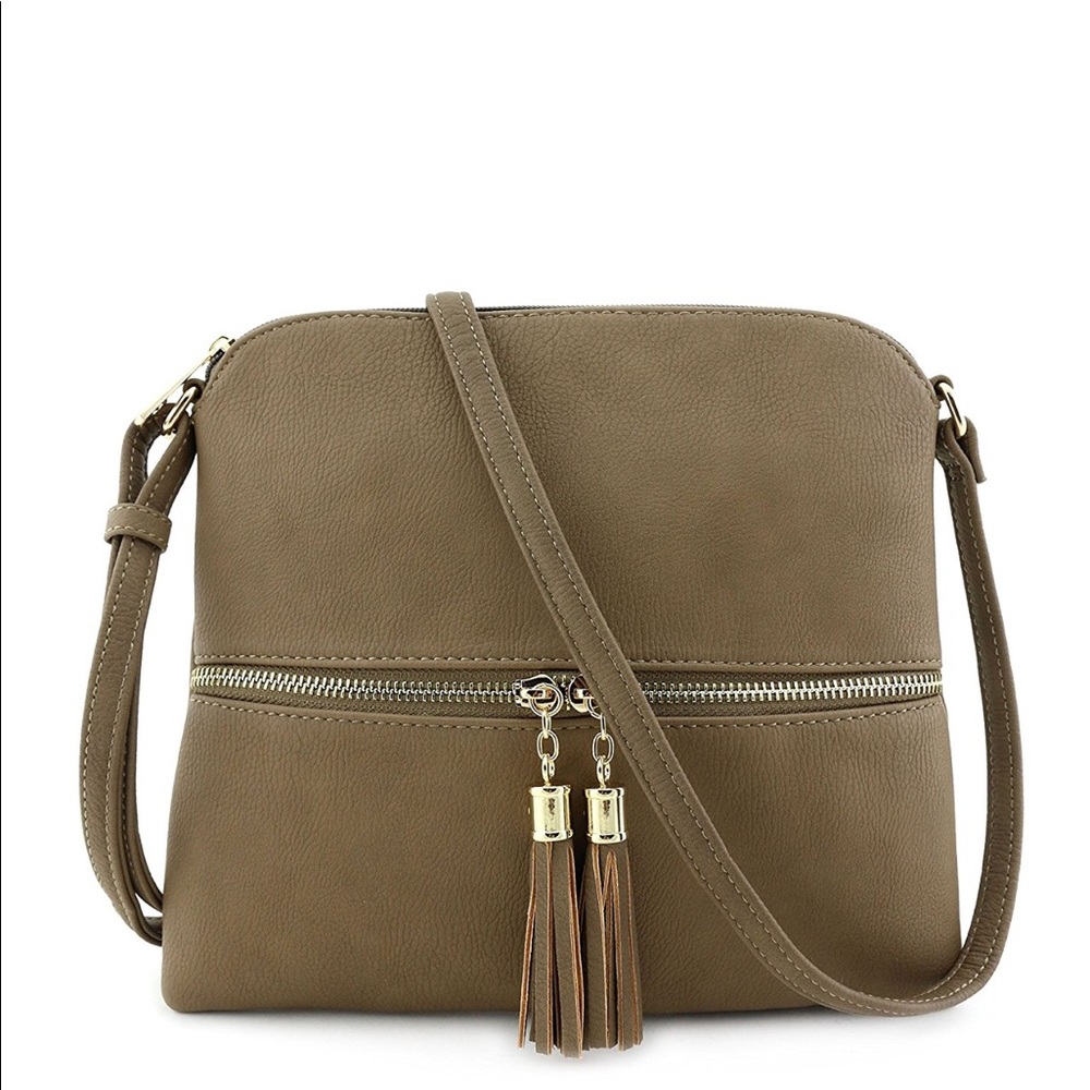 Lightweight Crossbody Handbag with Tassels