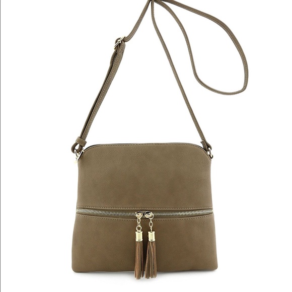 Lightweight Crossbody Handbag with Tassels - Picture 2 of 6