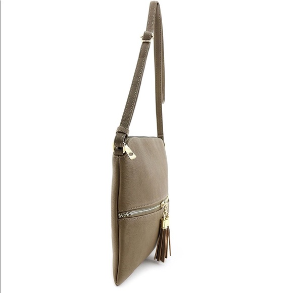 Lightweight Crossbody Handbag with Tassels - Picture 3 of 6