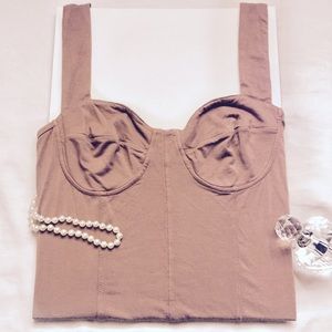 Trouve Corset Tank Top in Mauve Size S