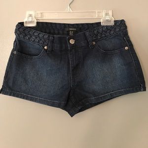 Braided Waist Jean Shorts