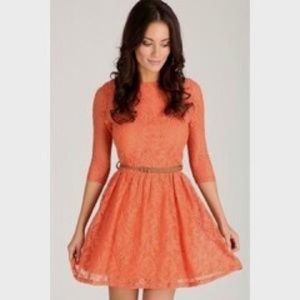 Free People Peach Lace Dress